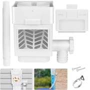 HK Rainwater Collection System, Downspout Diverter Fits for 2"x 3" or 3"x 4" Residential Downspouts, Rain Barrel Diverter Kit with Adjustable Valve and Filter, 5FT Hose, White