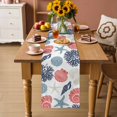 thumbnail image 2 of Red Blue Coastal Table Runner 70 Inches, Starfish Shell Coral Summer Beach Ocean Bed Runner Dresser Scarves Tabletop for Indoor Outdoor Parties/Ceremony/Banquet, 13" x 70", 2 of 9