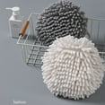 thumbnail image 5 of JeashCHAT Fuzzy Ball Hand Towel for Kitchen Bathroom, Dry Your Hands Instantly, Cute Hanging Hand Towels Ball for Kids Adult, Super Soft Absorbent, Gray, 5 of 5