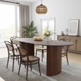 thumbnail image 2 of MAYEERTY 67x33.5x30in Modern Oval Dining Table for Home Dining Rooms and Kitchen Breakfast Nooks, Walnut, 2 of 7
