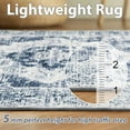 thumbnail image 3 of NICETOWN Washable Stain Resistance Area Rug for Living Room, 8'x10' Thin Non-slip Vintage Soft Foldable Carpet for Bedroom, Blue & Grey, 3 of 7