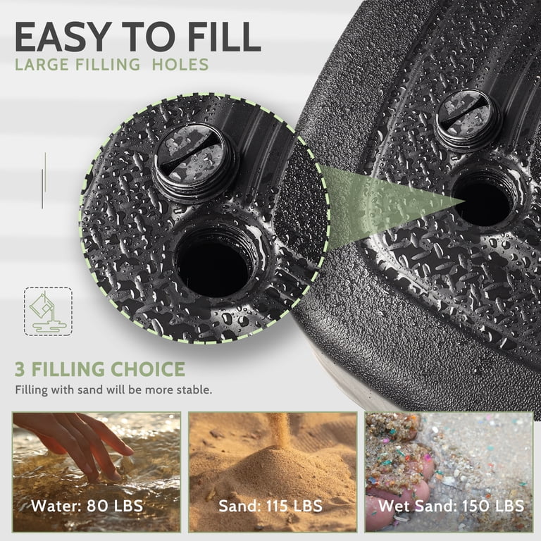 fill patio umbrella base Heavy Duty Weights Stand for Cantilever Meet The Fill Up Base by Midtown Umbrellas Nuu Garden Plastic Patio Umbrella