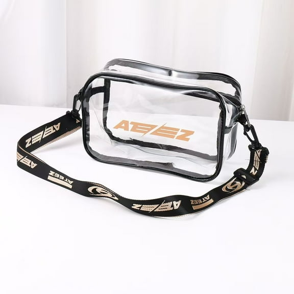 ATEZ Lightstick Storage Bag Cross Body Transparent PVC Travel Bag Casual Carry on One Shoulder Bag Handbag ATINY Gifts