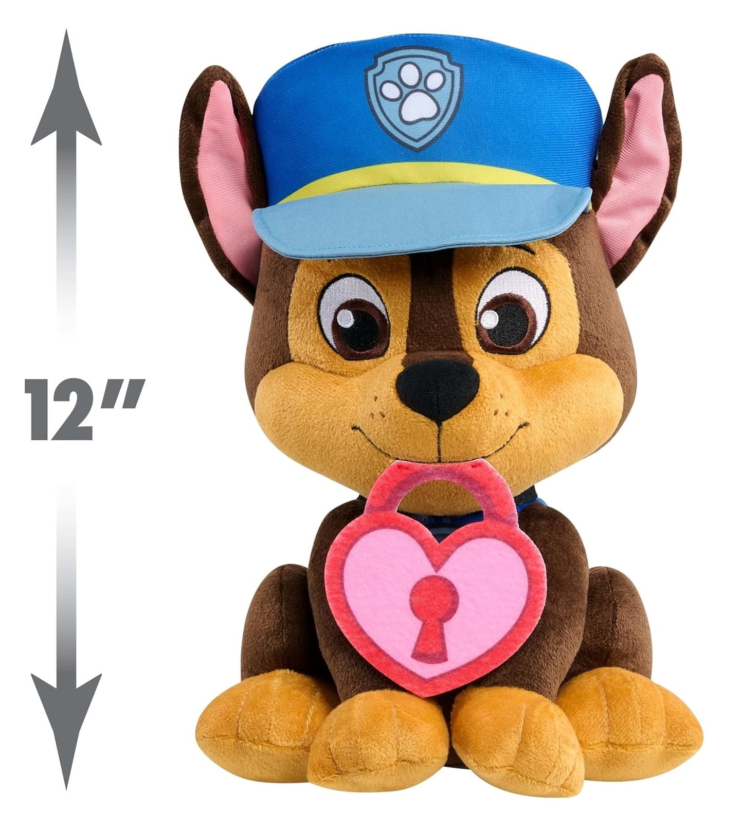 32-inches Paw Patrol™ Chase Jumbo Plush Toy with Embroidered Details & 12-inches Paw Patrol™ Lots of Love Chase Large Plush Stuffed Animal Toys Bundle of  2 Characters