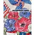 thumbnail image 5 of Pack of 2 Outdoor Pillow Covers, 4th of July Independence Day Flowers Windmill Waterproof Square Throw Pillowcase Cushion Decorative Pillow Covers for Couch Patio Tent, 20x12 in, 5 of 6