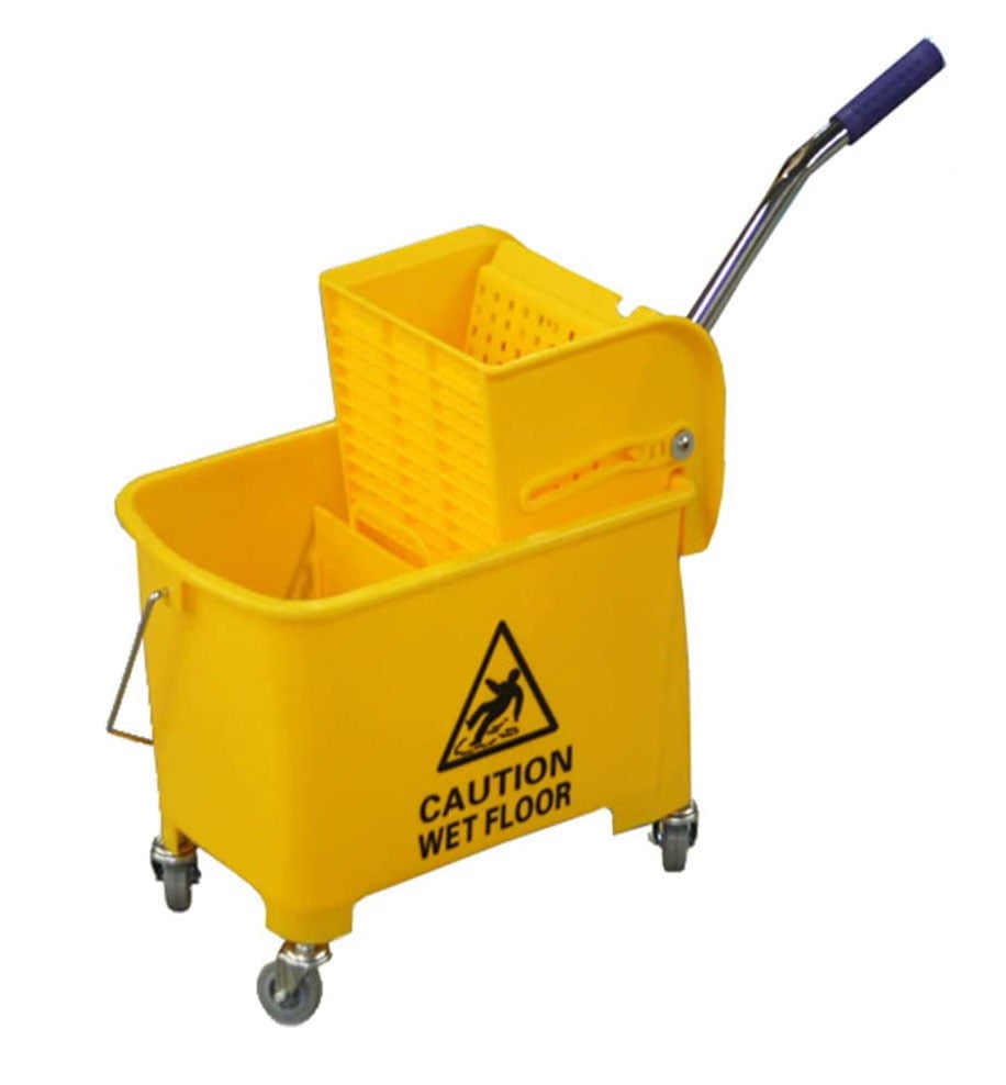 Compact Mini Mop Bucket w/ Side Press Wringer 17 QT Yellow