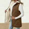 thumbnail image 4 of Hueook Vest for Women Sleeveless Hooded Puffer Jacket Lightweight Quilted Jackets Winter Warm Zip Up Coat Long Puffer Outerwear Brown S, 4 of 8