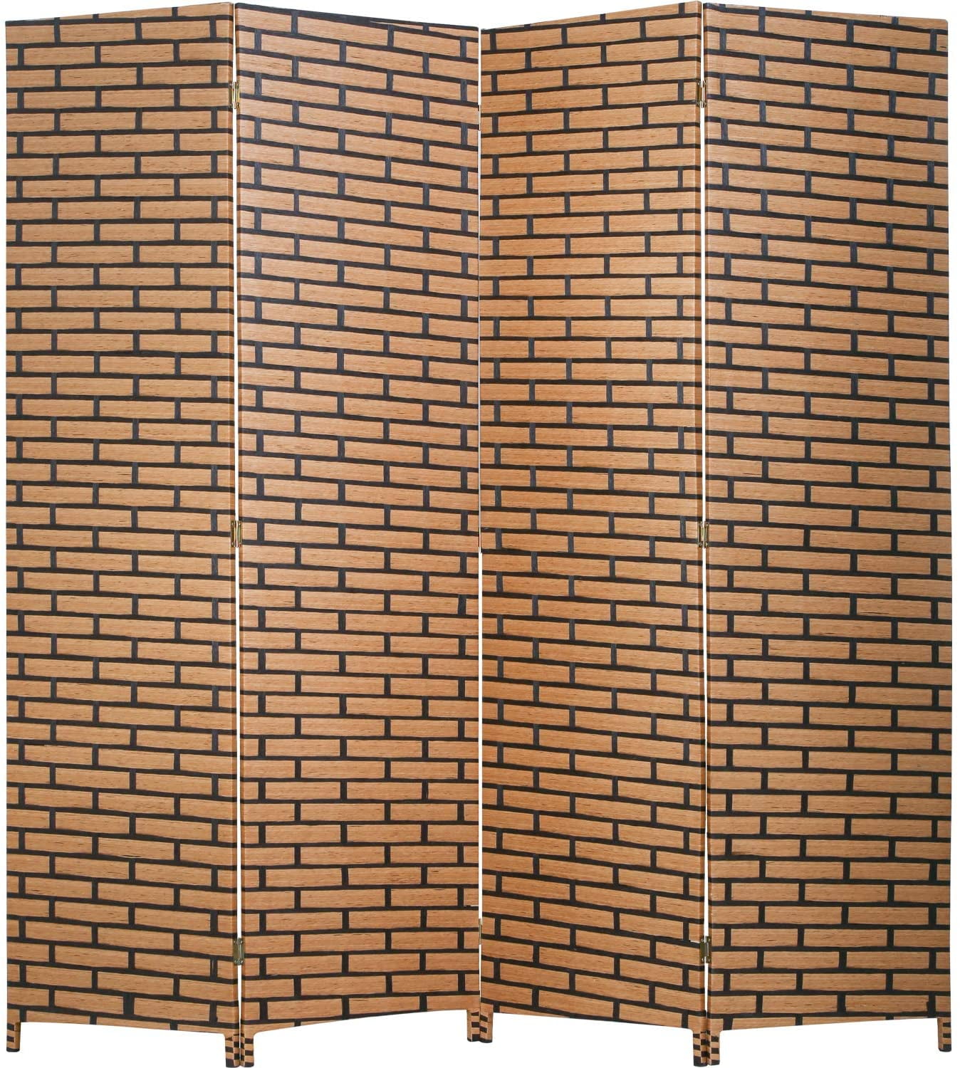 Black Room Divider 4 Panel Wood Screen 6FT Room Screen Divider with Woven Design Folding Privacy Screens Portable Mesh Handwoven Room Partitions and Dividers Freestanding for Home Office Bedroom