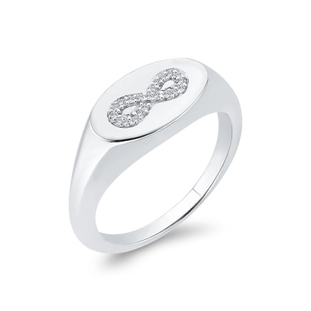 KATARINA Infinity Diamond Accent Fashion Ring in 14K White Gold (G-H I2-I3) (Size-7.5)