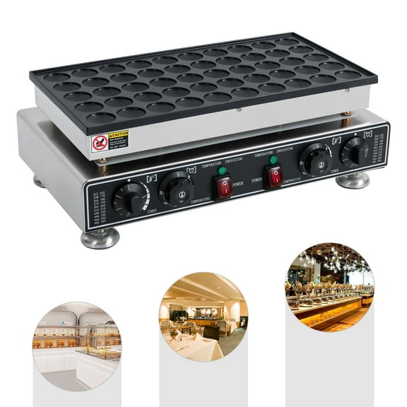 Miumaeov Commercial Pancake Maker 50 Holes Electric Mini Dutch Baker Machine Nonstick 110V