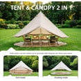 thumbnail image 6 of WAWOKV 4 Season Canvas Bell Tent 13.1FT Waterproof All Weather Glamping Yurt Tent, Luxury Hot Tent Stove Jack, Breathable Spacious Family Camping Teepee for People Outdoor Hunting Party Event, 6 of 15