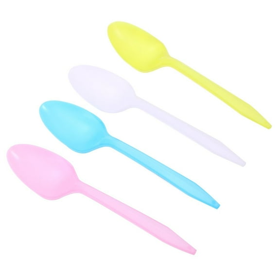 OUNONA Assorted Color Disposable Plastic Spoons for Parties Weddings and Birthdays Safe Highquality 24pcs