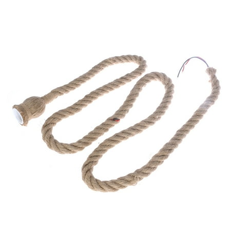 

Frcolor 2 M Single Bulb Connectors Rustic Retro Hemp Rope Light Handmade Woven Rope Light DIY Village Style Illumination Decoration Bar Cafe without Bulb