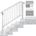 thumbnail image 3 of VEVOR Handrail Picket #4 Fits 4 or 5 Steps Matte White Stair Rail Wrought Iron Handrail with Installation Kit Hand Rails for Outdoor Steps, 3 of 11