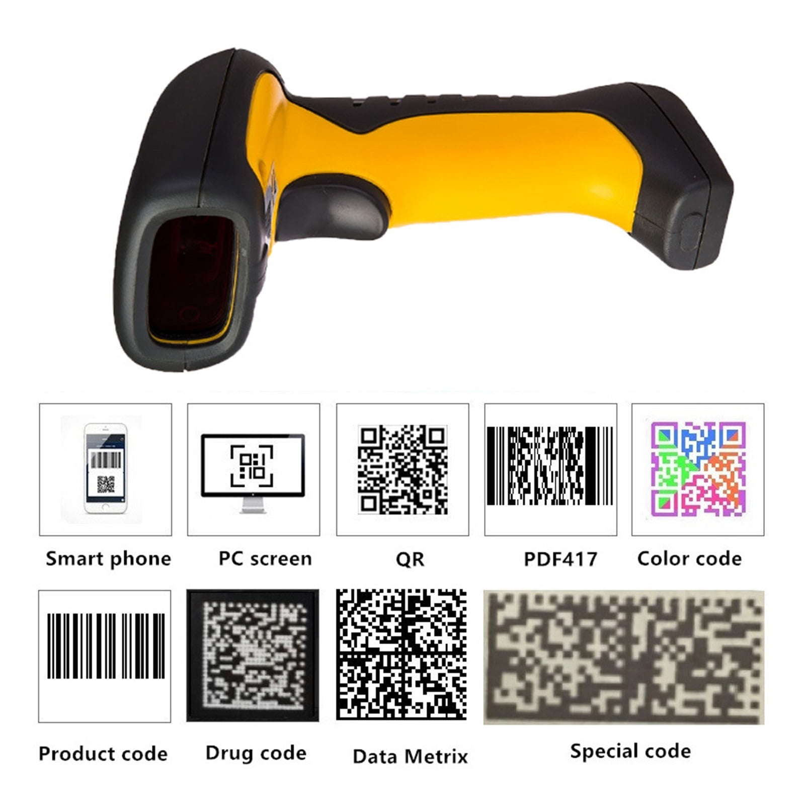 Wired Portable Scanner 2D Barcode Scanner COMS Waterproof USB QR Bar Code Reader For POS System Inventory Terminal Supermarket ,Easy to Operate