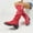Red, variant on Women's Wide Calf Knee High Boots Block High Heel Slouchy Long Riding Boot (Black 42)