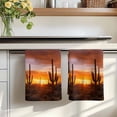 thumbnail image 7 of Western Cactus Sunset Kitchen Towels Set of 1, Modern Abstract Art Retro Absorbent Dish Towels for Kitchen, Microfiber Hand Towel, Quick Drying Tea Towel for Cleaning Decorative Dishcloths, 7 of 7