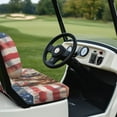 thumbnail image 3 of Garronmavis Horse American Flag Golf Cart Seat Covers Breathable Air Polyester Front Seat Cushion for Interior Sun Protection Universal Fit Golf Cart Replacement Seat Cover, 3 of 6