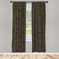 thumbnail image 3 of Ambesonne Ethnic Curtains, Geometric Aztec Ornaments, Pair of 28"x63", Multicolor, 3 of 5