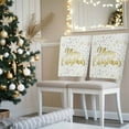 thumbnail image 3 of Merry Christmas Chair Covers Set of 1 Sliver Gold Polka Dot Winter Snowflakes Chair Back Covers Stretch Removable Washable Slipcovers Protector for Dining Room Kitchen Party Decor, 3 of 5