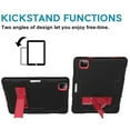 thumbnail image 5 of iPad Pro 12.9 inch 4th Generation 2020 Case with PET Screen Protector, Kids Case For iPad Pro 12.9 + Pencil Holder, Heavy Duty Rugged Dropproof Shockproof Case Kickstand Protective Cover, Black+Rose, 5 of 7