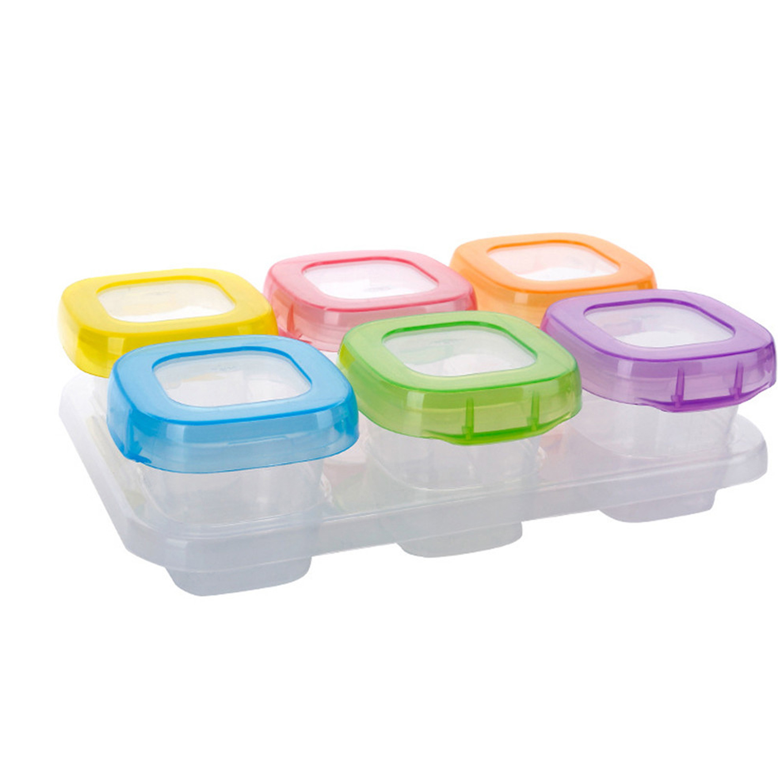 ETEREAUTY 6pcs 60ml Baby Weaning Food Freezing Cubes Tray Pots Freezer ...