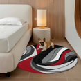 thumbnail image 2 of Abstract Twist Art Round Rugs for Living Room 6ft Black and Red Classic Match Modern Art Non Slip Circle Rug Washable Low-Profile Indoor Carpet for Bedroom, Dining Room, Bathroom, 2 of 9