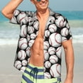 thumbnail image 5 of Lsque Cute Baseball pattern Hawaiian Shirt for Men, Unisex Summer Beach Casual Short Sleeve Button Down Shirts-3X-Large, 5 of 9