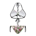 thumbnail image 2 of chaqlin Tropical Floral Hummingbird Halter Bikini Set - Two Piece Triangle Swimsuit with Tie Sides for Beach Vacations & Pool Parties, 2 of 9