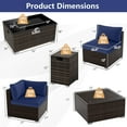 thumbnail image 3 of Costway 7 PCS Patio Furniture Set 40,000 BTU Gas Fire Pit Table Propane Tank Cover Table Mix Brown + Navy, 3 of 10