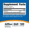 Nutricost Magnesium+ Extra Strength 420mg, 240 Capsules 120 Servings. Magnesium Glycinate