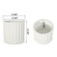 thumbnail image 5 of LiviNest MGO Planter, Antique White Square Planter, 16.5 Inch Weather Resistant Outdoor Indoor Plant Pot, Lightweight Magnesium Oxide Planter for Patio, Entryway, Living Room Floor, 5 of 6