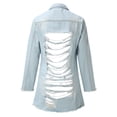thumbnail image 2 of Vedolay Womens Coat Women's Jean Jackets Distresse Oversized Stretch Button Up Cropped Denim Jacket,Light Blue S, 2 of 4