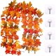 thumbnail image 1 of Juego de 2 guirnaldas de hojas de arce artificiales, decoraciones de otoño para decoración navideña interior y exterior (viene con 4 ganchos adhesivos) esquí esquí Gafas de esquí, 1 of 5