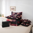 thumbnail image 6 of Feelyou Romantic Rose Couple 7pcs Bedding Set, Gothic Skeleton Skull Queen Sheet Set, 6 of 8