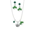 thumbnail image 1 of Delight Jewelry Silvertone Good Luck Disc with Cutout Four Leaf Clover Green Shamrock Necklace and Clover Earrings Jewelry Set, 1 of 5