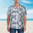 thumbnail image 4 of Lsque Lilies Flowers pattern Hawaiian Shirt for Men, Unisex Summer Beach Casual Short Sleeve Button Down Shirts-X-Large, 4 of 9