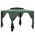thumbnail image 1 of Outsunny 10'x10' Canopy Tent with Mesh Netting and Double Tier Roof, Green, 1 of 10