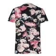 thumbnail image 4 of Dyegold Womens Tops Dressy Casual Summer Women's Summer Tops Casual Ruffle Pleated Front Tunics Blouses Floral Print Short Sleeve Round Neck Loose T Shirts, 4 of 5