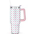 thumbnail image 2 of 40oz Classic Dot Aesthetic Design Stainless Steel Flip Straw Tumbler Spill Proof Travel Cup Double Wall Vacuum Insulated Coffee Mug with Top Handle, 2 of 6