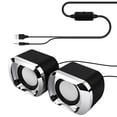 thumbnail image 1 of OUNONA 2Pack Wired Mini Speaker for Laptop with Multimedia Playback Black for Office Use, 1 of 8