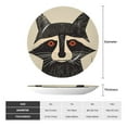 thumbnail image 2 of Zufioo Retro Raccoon Graphic Print Print Bone China Decorative Plate, Ceramic Dinner Plate with Stand Ceramic Decoration Homewares-6in, 2 of 6
