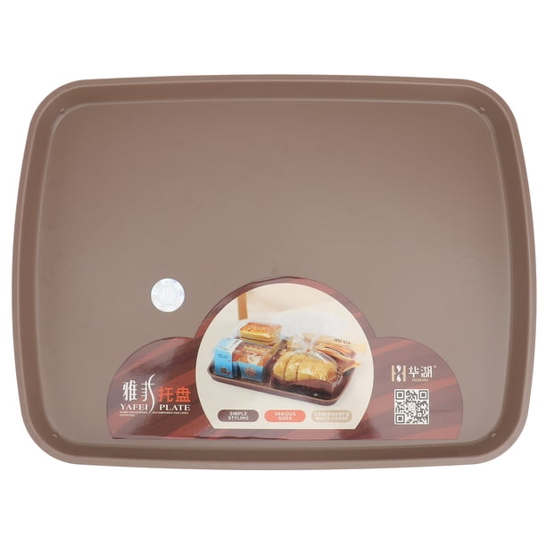 1 bandeja rectangular de plástico para servir frutas y postres en casa. Bandeja para comida rápida.