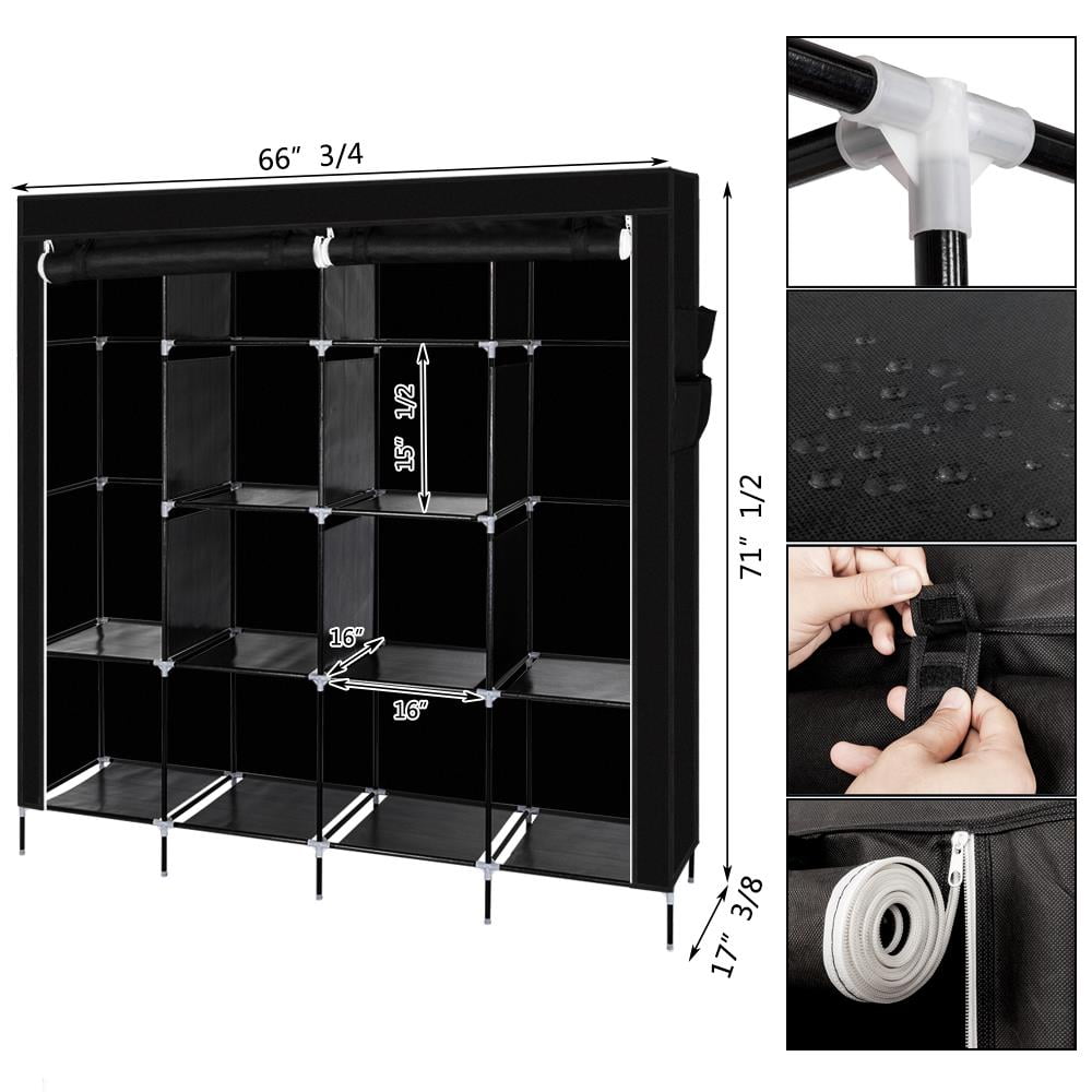Ubesgoo Portable Wardrobe Bedroom Clothes Closet, with Non-Woven Fabric