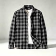 thumbnail image 5 of TRUNZI Mens Plaid Long Sleeve Button Down Shirts Regular Fit Work Office Suit Gingham Shirts with 2 Chest Pockets, 5 of 8