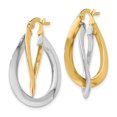 thumbnail image 2 of Leslie's 14k Two-tone Polished Twisted Double Hoop Earrings LE410, 2 of 2