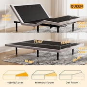 Adjustable Bed Frame Queen with Massage, Wireless Remote, Head Foot Incline, USB, Underbed Light Easy Assembly, Zero Gravity, Bed Frame Basic with Quiet Motor