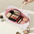 thumbnail image 5 of Gynky Quilted Makeup Pouch Cute Cotton Toiletries Bag Travel Zipper Flowers Makeup Bag Portable Storage Cosmetic Travel Cloth Bag, 5 of 7