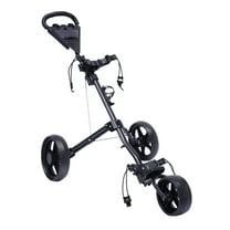 Miumaeov 3 Wheel Foldable/Collapsible Golf Push Cart with Foot Brake Lightweight Folding Golf Walking Push Cart Suitable for Hold Golf Bags
