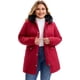 thumbnail image 1 of Chaqueta parka para mujer de tallas grandes Agnes Orinda, rompevientos con capucha de piel sintética, cordón, forro de felpa, cierre de cremallera, botones y bolsillos, 3X burdeos, 1 of 5